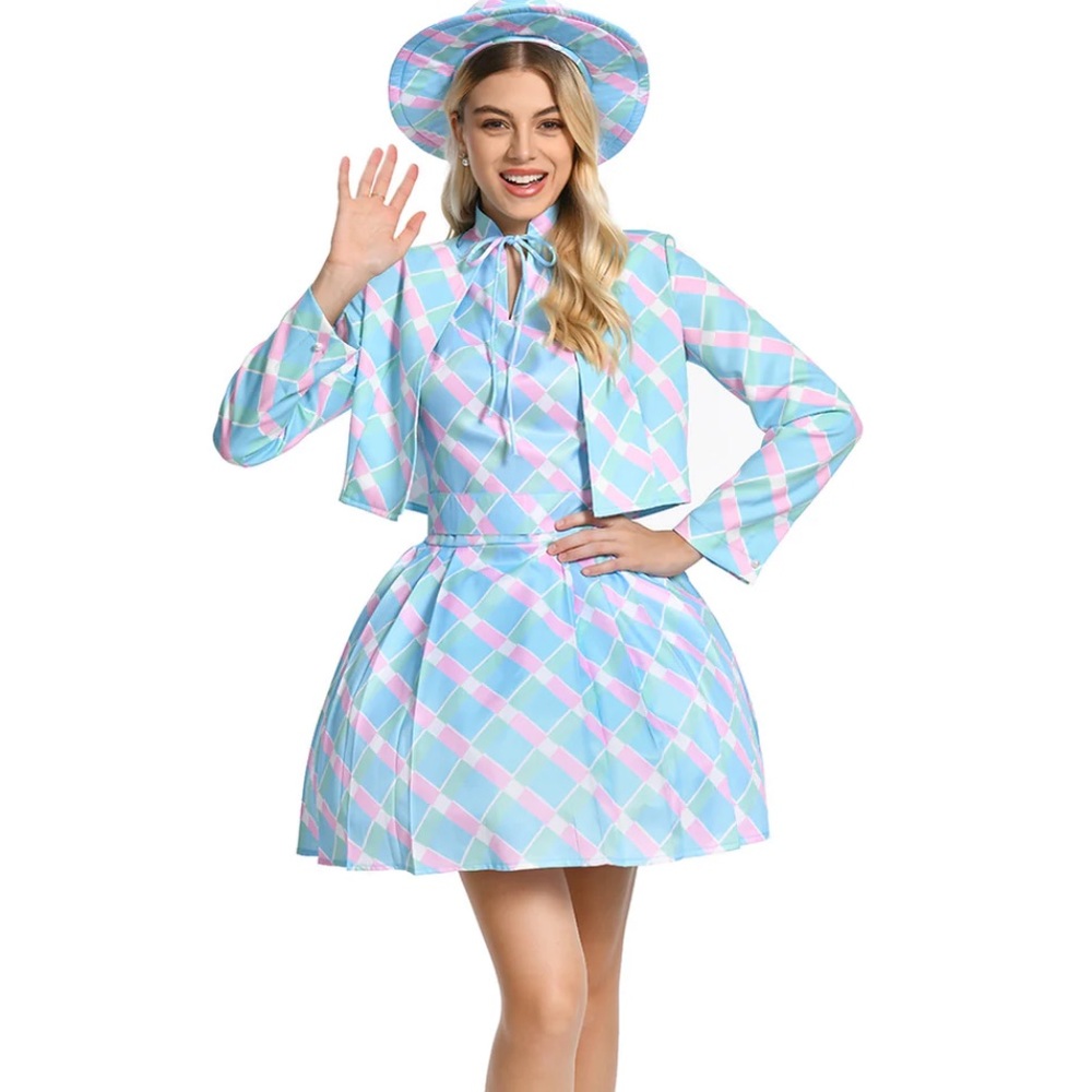 Barbie Movie Costume Cosplay Dress Jacket and Hat